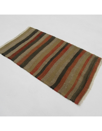 Vintage Striped Mini Kilim Rug - 1`10" x 3`2"