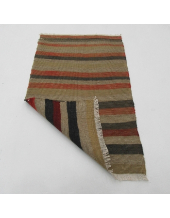 Vintage Striped Mini Kilim Rug - 1`10" x 3`2"