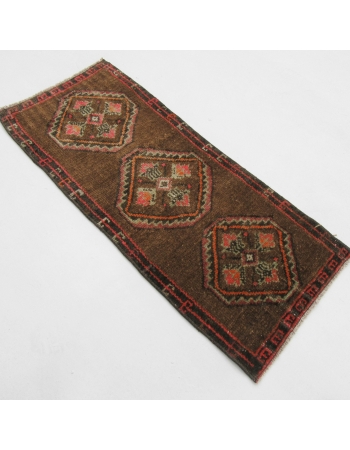 Brown Vintage Mini Kars Rug - 1`6" x 3`5"