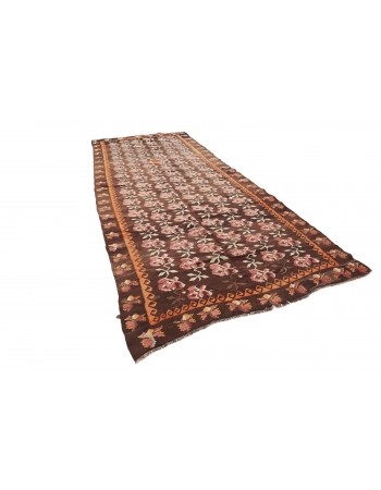 Floral Vintage Decorative Kilim Rug - 5`6