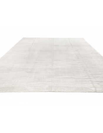 Oversized White Turkish Hemp Kilim Rug - 11`10