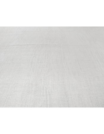 Oversized White Plain Hemp Kilim Rug - 13`1