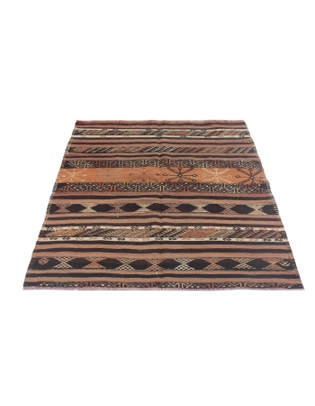 Small Vintage Decorative Kilim Rug - 3`10