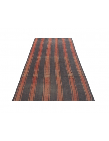 Vintage Turkish Striped Kilim Rug - 3`11