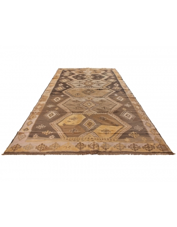 Oversized Vintage Turkish Kilim Rug - 7`5