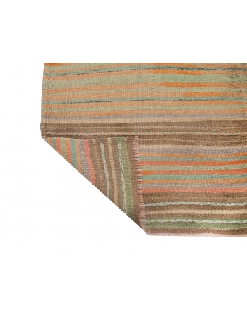 Striped Vintage Turkish Kilim Rug - 4`1