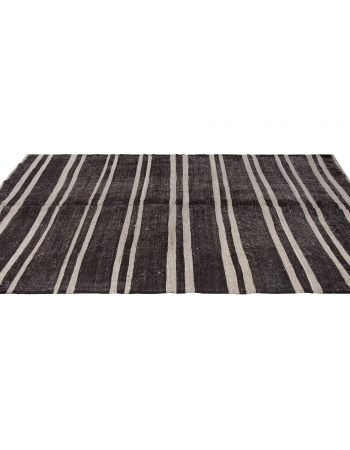 Vintage Striped Turkish Kilim Rug - 5`7