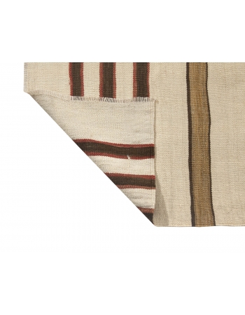 Striped Vintage Turkish Wool Kilim Rug - 6`5