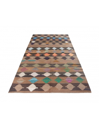 Decorative Vintage Turkish Kilim Rug - 5`1