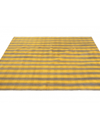 Yellow & Gray Vintage Kilim Rug - 6`7