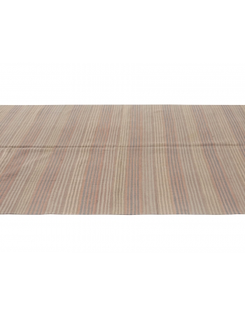 Faded Vintage Striped Kilim Rug - 5`5