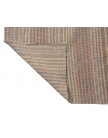 Faded Vintage Striped Kilim Rug - 5`5