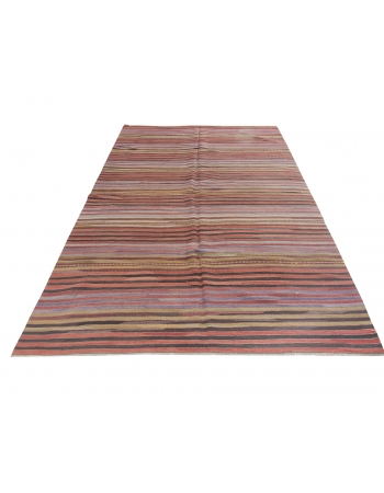 Vintage Turkish Striped Kilim Rug - 5`3