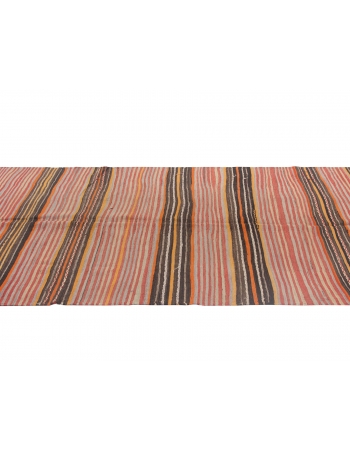 Striped Vintage Turkish Kilim Rug - 5`0