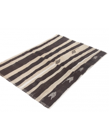 Striped Vintage Turkish Kilim Rug - 3`7