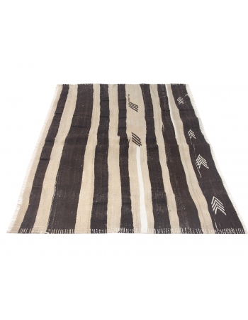 Striped Vintage Turkish Kilim Rug - 3`7