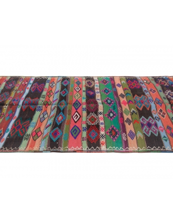 Colorful Vintage Embroidered Kilim Rug - 5`5