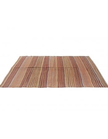 Striped Vintage Wool Kilim Rug - 5`0