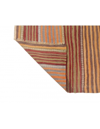 Striped Vintage Wool Kilim Rug - 5`0