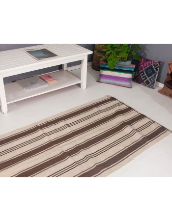 Striped Vintage Wool Kilim Rug - 3`1