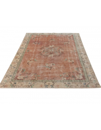 Vintage Turkish Oushak Rug - 5`4