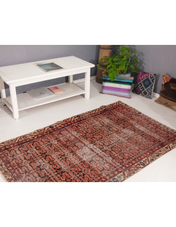 Distressed Antique Malayer Wool Rug - 3`9