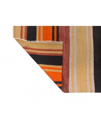 Vintage Orange Turkish Kilim Runner - 2`11