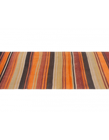 Striped Vintage Turkish Kilim Runner - 3`0