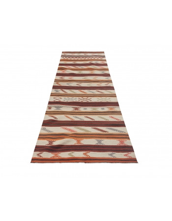 Vintage Turkish Kilim Runner Rug - 3`1