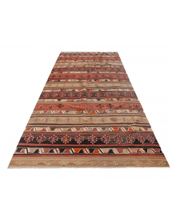 Vintage Turkish Konya Kilim Rug - 5`7