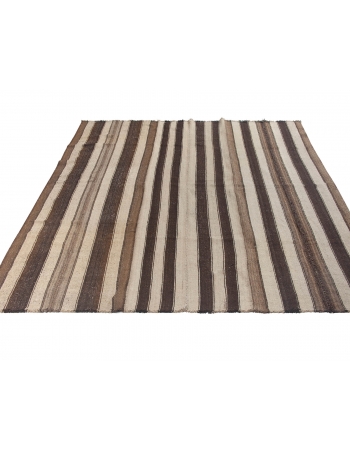 Striped Modern Vintage Kilim Rug - 7`5