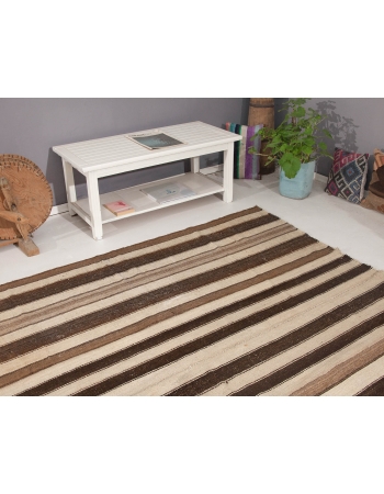 Striped Modern Vintage Kilim Rug - 7`5