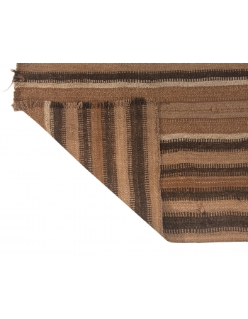 Brown Vintage Striped Kilim Rug - 2`9