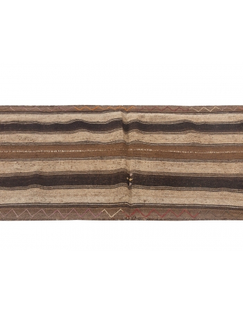 Natural Brown Vintage Kilim Rug - 3`0