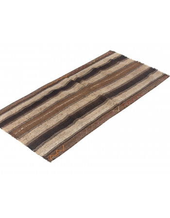 Natural Brown Vintage Kilim Rug - 3`0