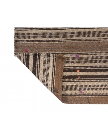 Vintage Brown Natural Kilim Rug - 2`6