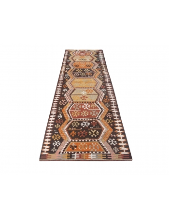 Unique Vintage Turkish Kilim Runner - 2`11