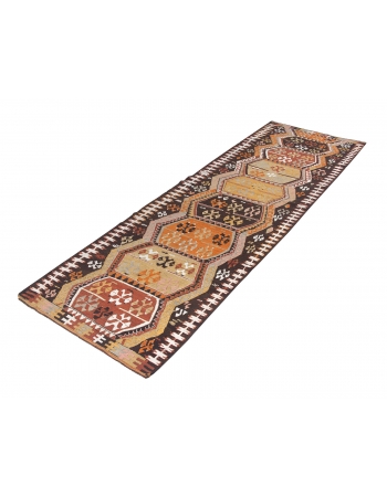 Unique Vintage Turkish Kilim Runner - 2`11