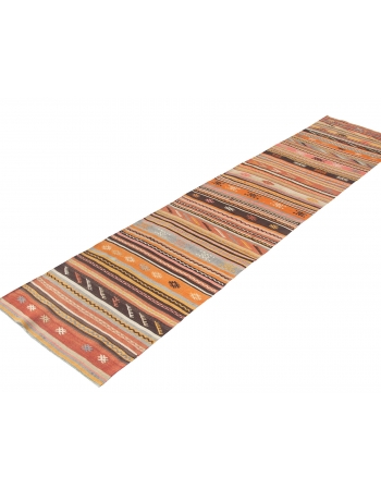 Decorative Vintage Turkish Kilim Runner - 2`7