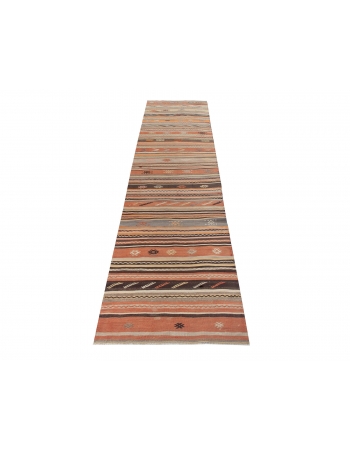 Vintage Turkish Kilim Runner Rug - 2`6