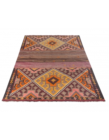 Vintage Small Decorative Kilim Rug - 4`2