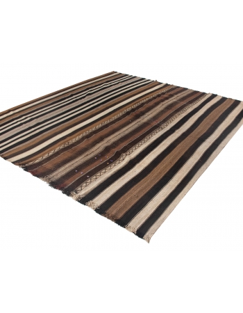 Brown Vintage Striped Kilim Rug - 10`0