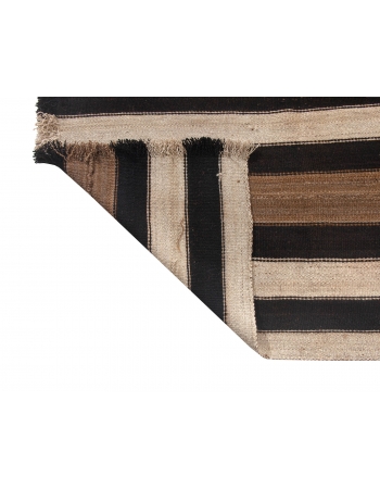 Brown Vintage Striped Kilim Rug - 10`0