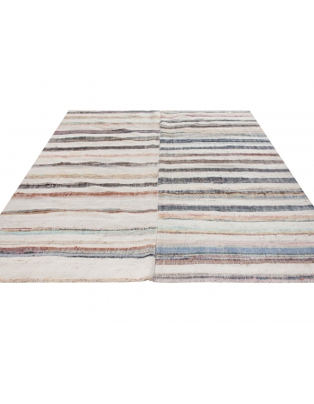 Decorative Striped Vintage Rag Rug - 7`3