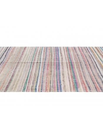 Turkish Vintage Striped Rag Rug - 5`7