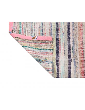 Turkish Vintage Striped Rag Rug - 5`7