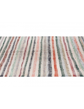 Vintage Striped Turkish Rag Rug - 4`11