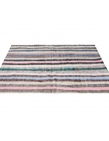 Striped Turkish Vintage Rag Rug - 4`0