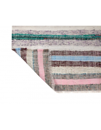 Striped Turkish Vintage Rag Rug - 4`0