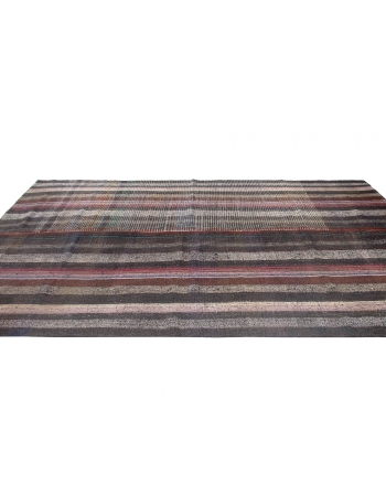 Large Vintage Turkish Modern Kilim Rug - 7`5